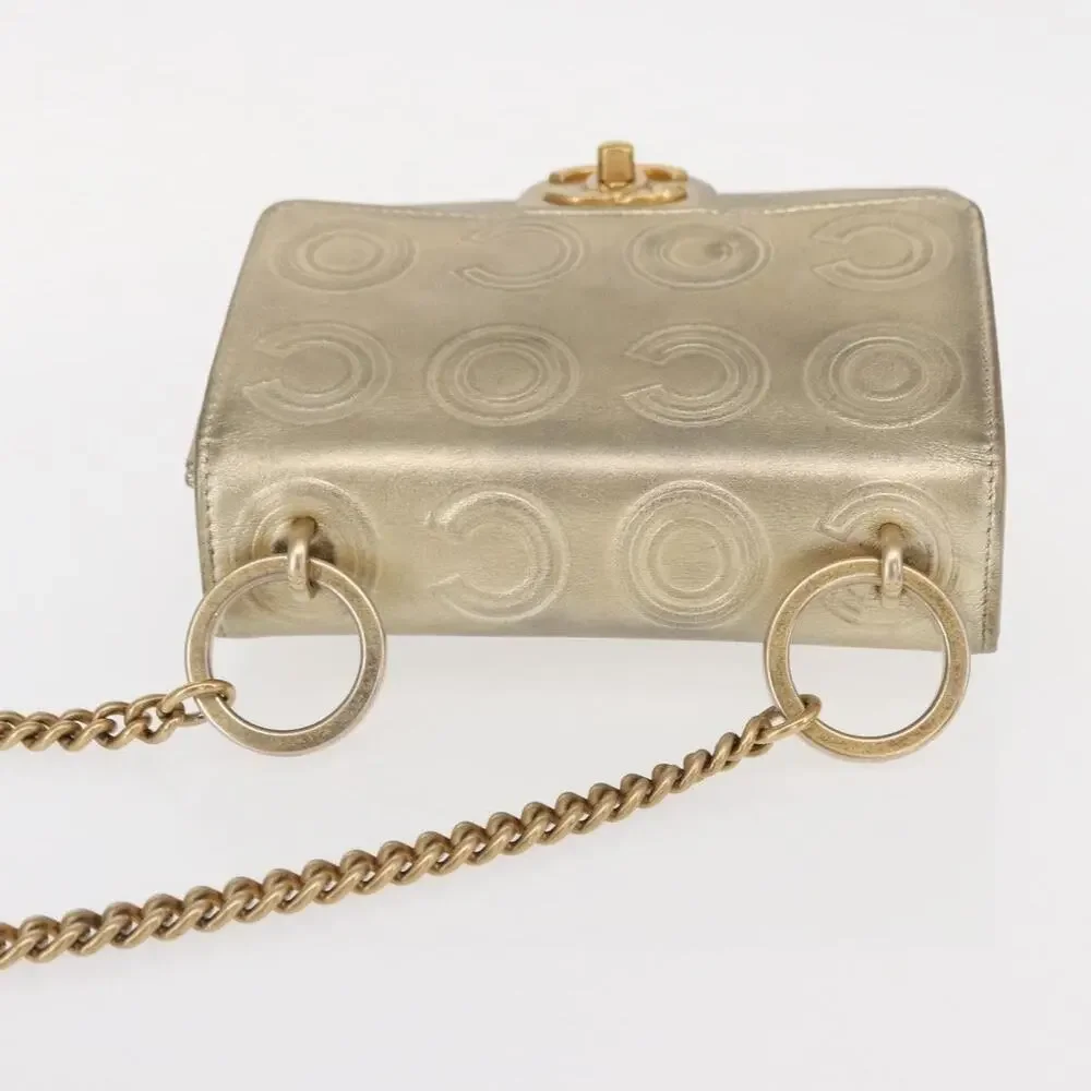 Chanel Lambskin Chain Shoulder Bag Gold
